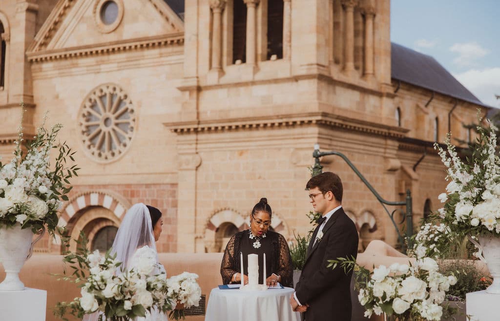 Real wedding reception at a Santa Fe foothills resort
